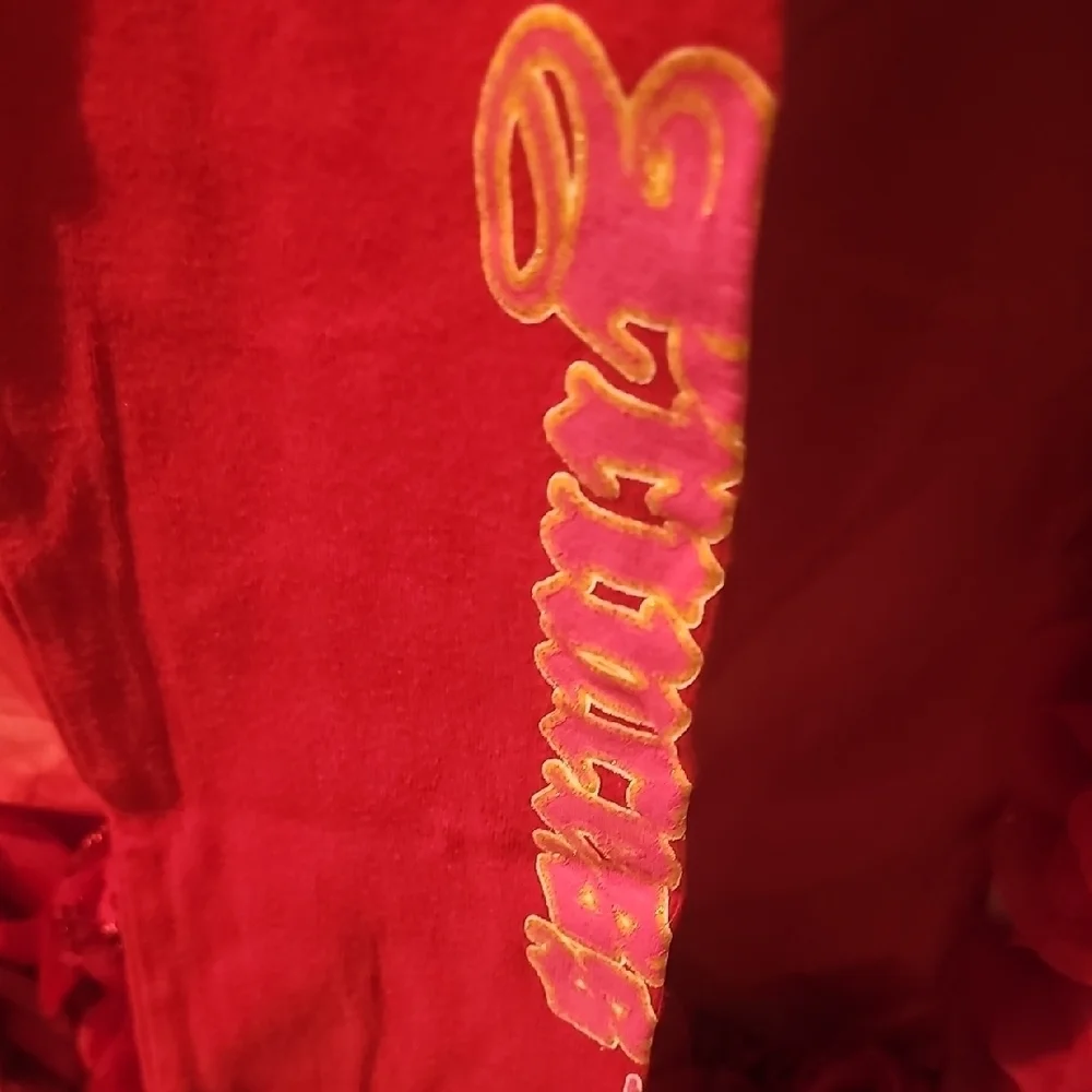 Circo Girls Red Pajama Pant Leggings With Glitter Princess On Leg Size 8